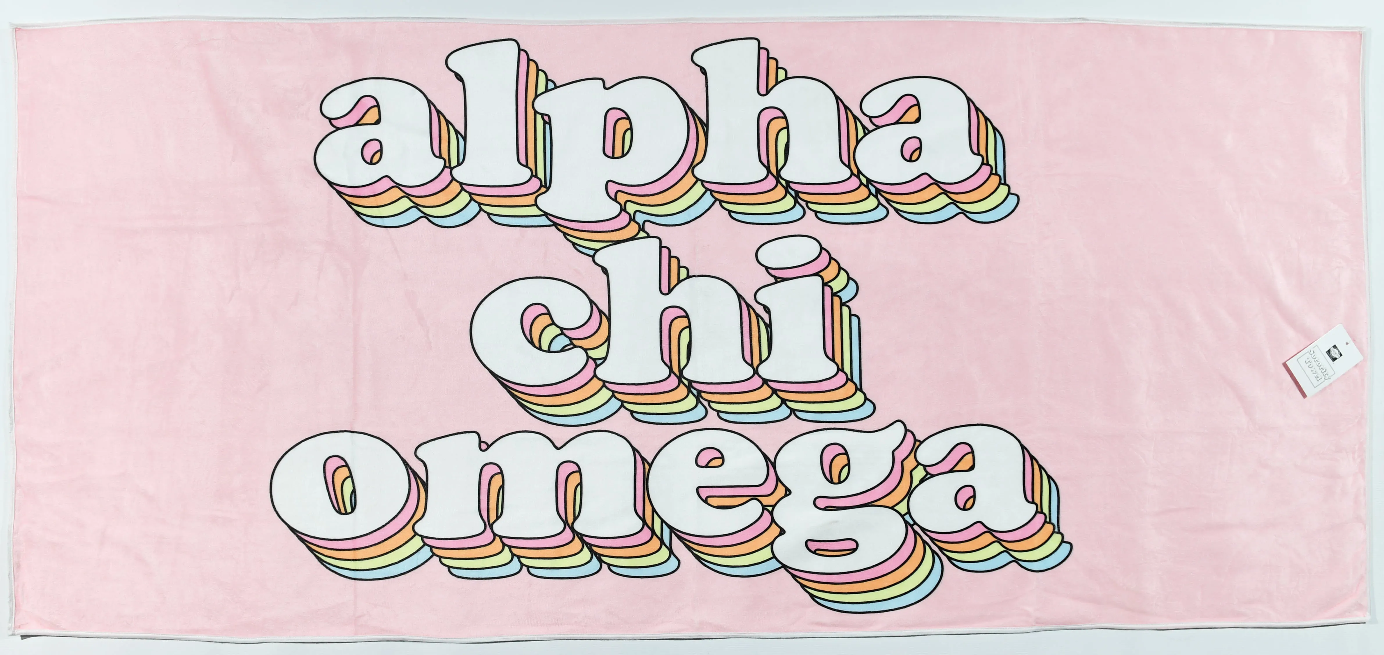 Alpha Chi Omega Plush Retro Beach Towel