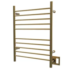 Amba RWH-SSB Radiant Hardwired   Plug-in Combo Straight 10 Bar Towel Warmer in Satin Brass