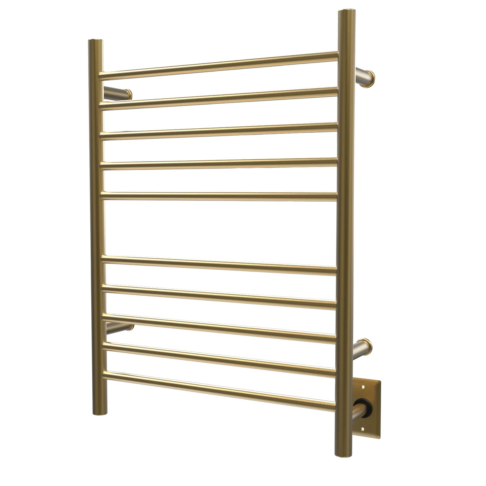 Amba RWH-SSB Radiant Hardwired   Plug-in Combo Straight 10 Bar Towel Warmer in Satin Brass