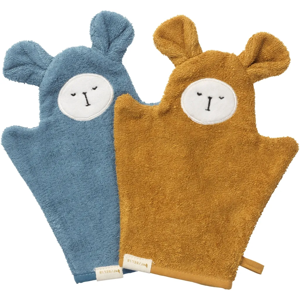 Bath Mitts - Bear - 2 pack - Blue Spruce Mix