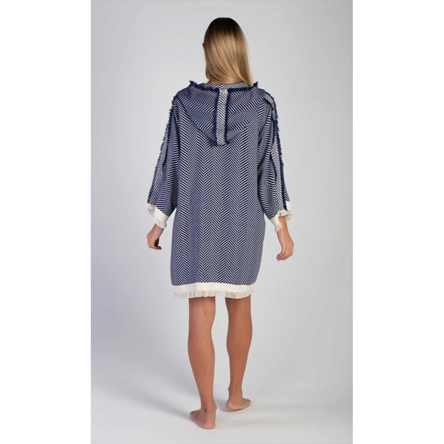 Bathrobe Natural Cotton Turkish Towel Indigo