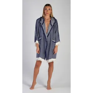 Bathrobe Natural Cotton Turkish Towel Indigo