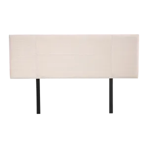 Beige Linen Fabric Queen Bed Headboard, Adjustable Height