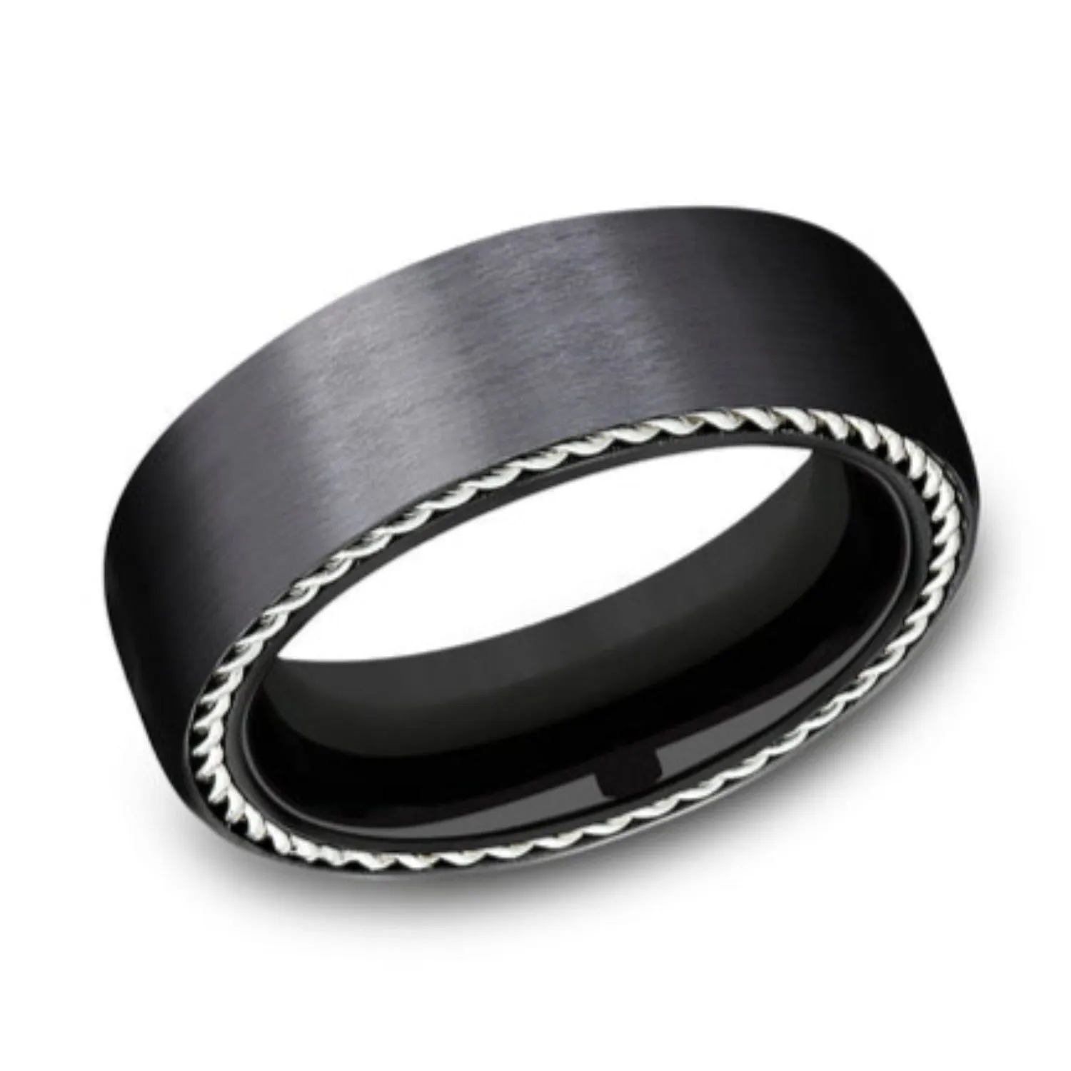 Benchmark "The Port" 7.5MM Black Titanium Wedding Band