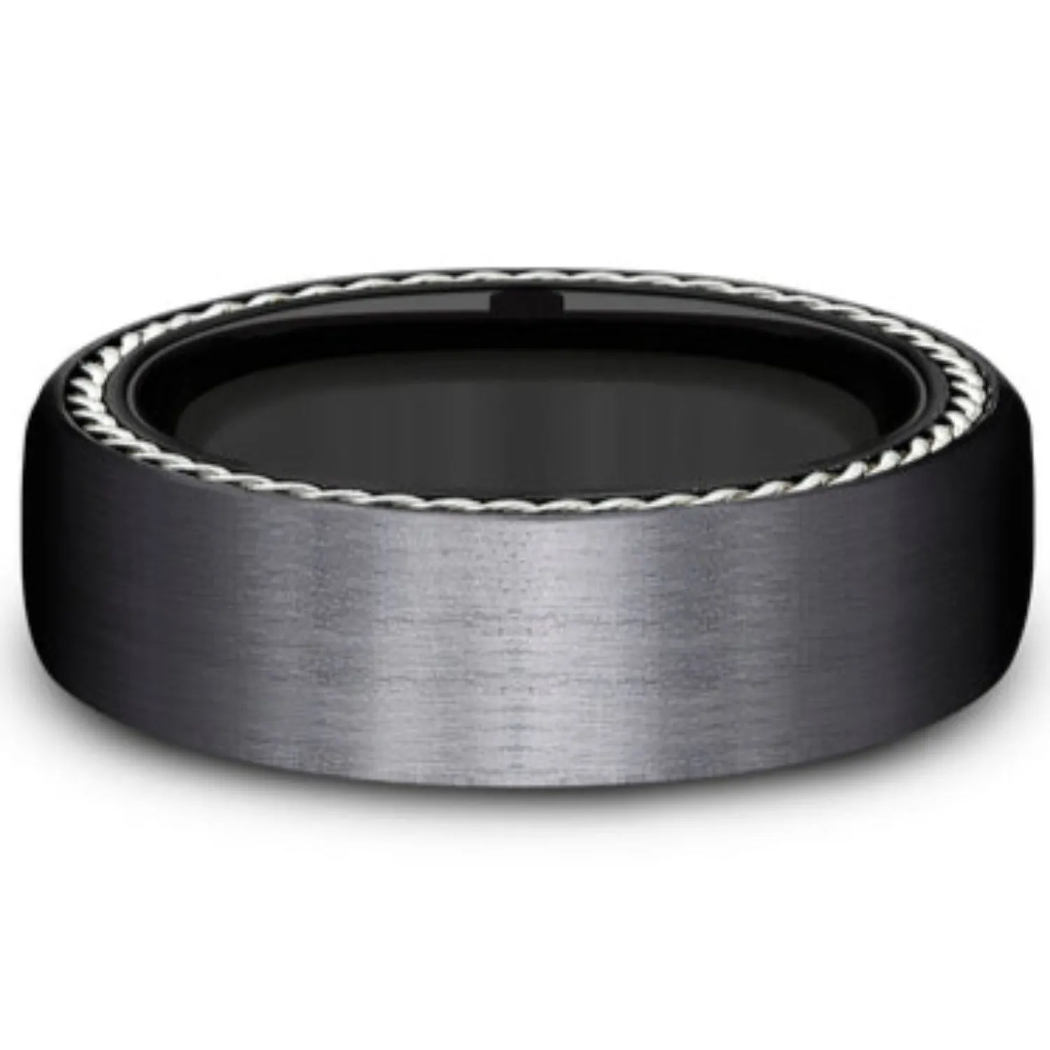 Benchmark "The Port" 7.5MM Black Titanium Wedding Band