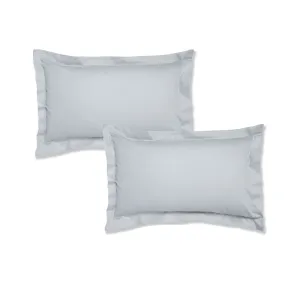 Bianca Grey 200TC 100% Cotton Percale Oxford Pillowcase Pair