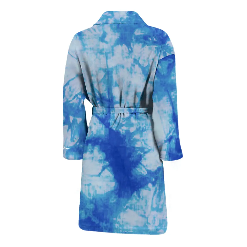 Blue Tie Dye Bath Robe - Men