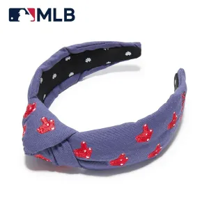 BOSTON RED SOX LELE SADOUGHI / MLB NAVY EMBROIDERED KNOTTED HEADBAND