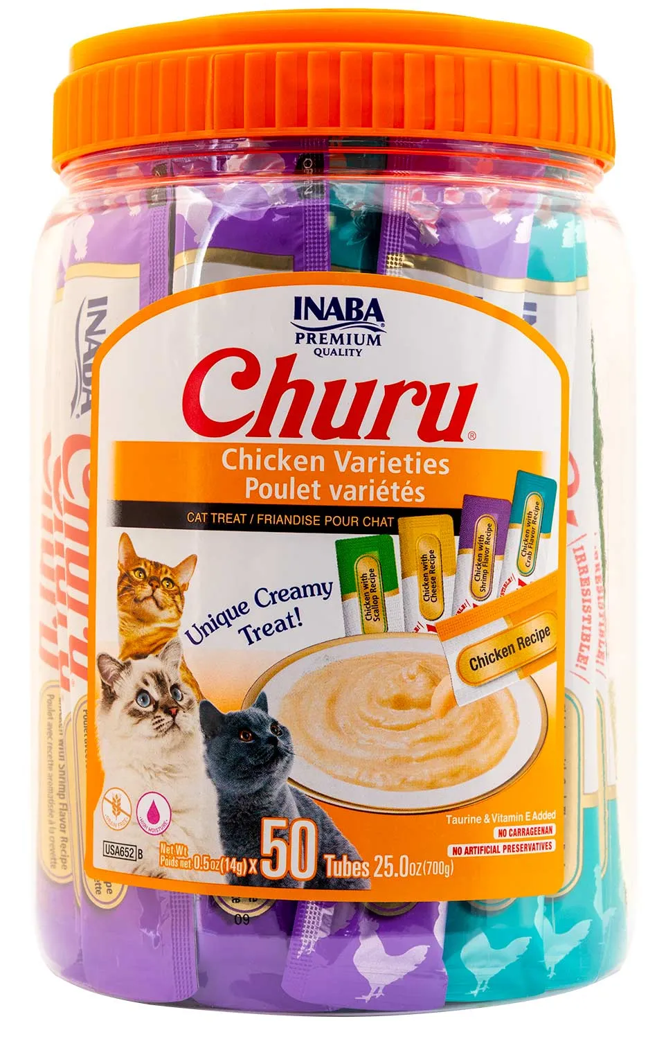 Churu Chicken Puree Lickable Cat Treat Variety Pack, 50 ct