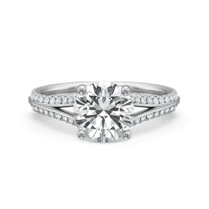 Classic Diamond Engagement Ring with Split Diamond Band