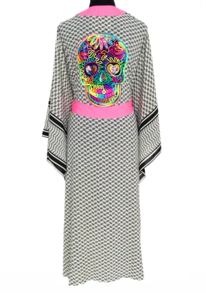 Desert - Tribe Kimono Skull (Neon Pink)