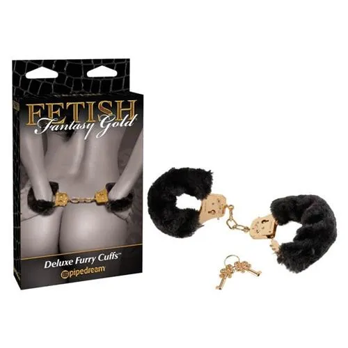 Fetish Fantasy Deluxe Furry Cuffs - Gold