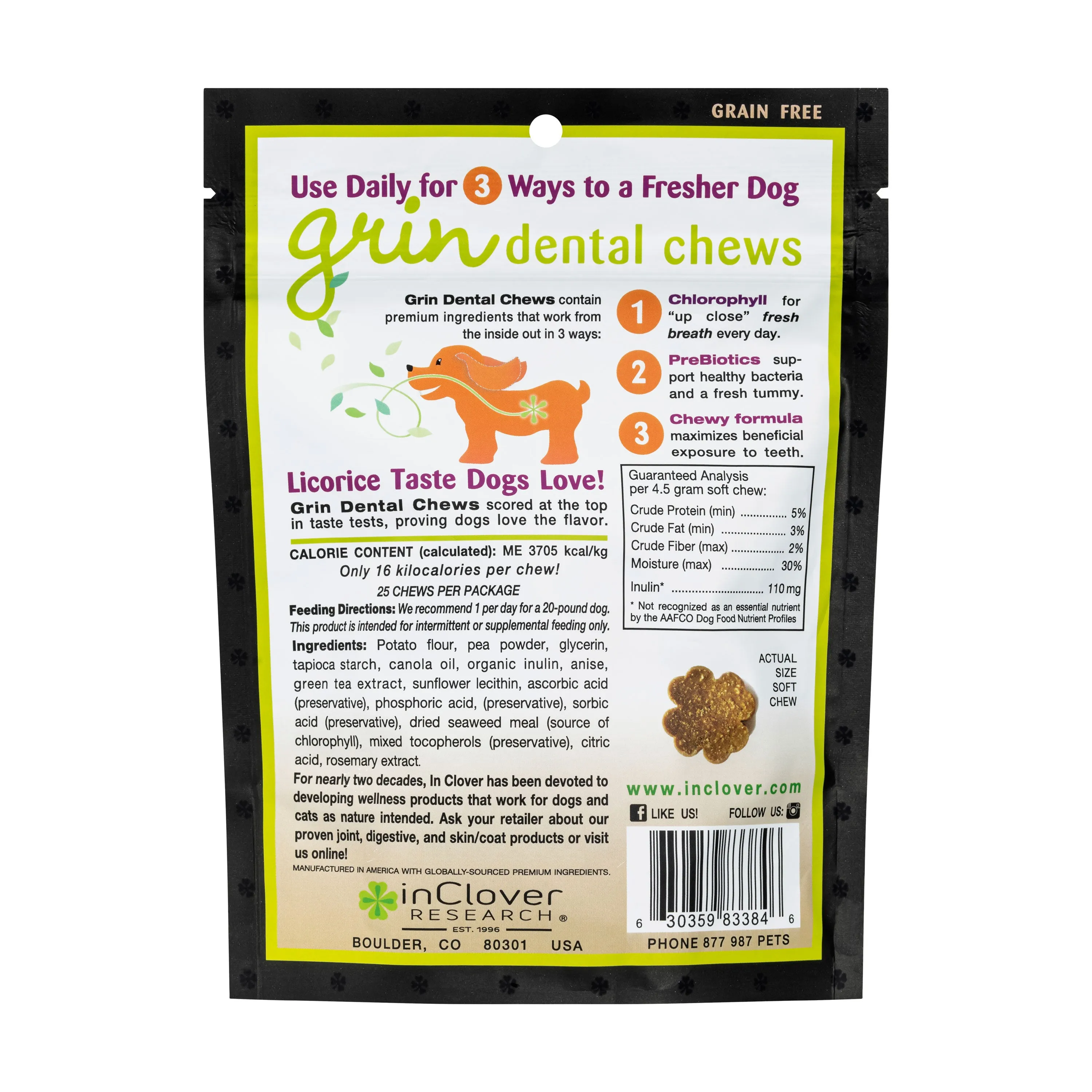 In Clover Dental Grin Daily Dog Treats