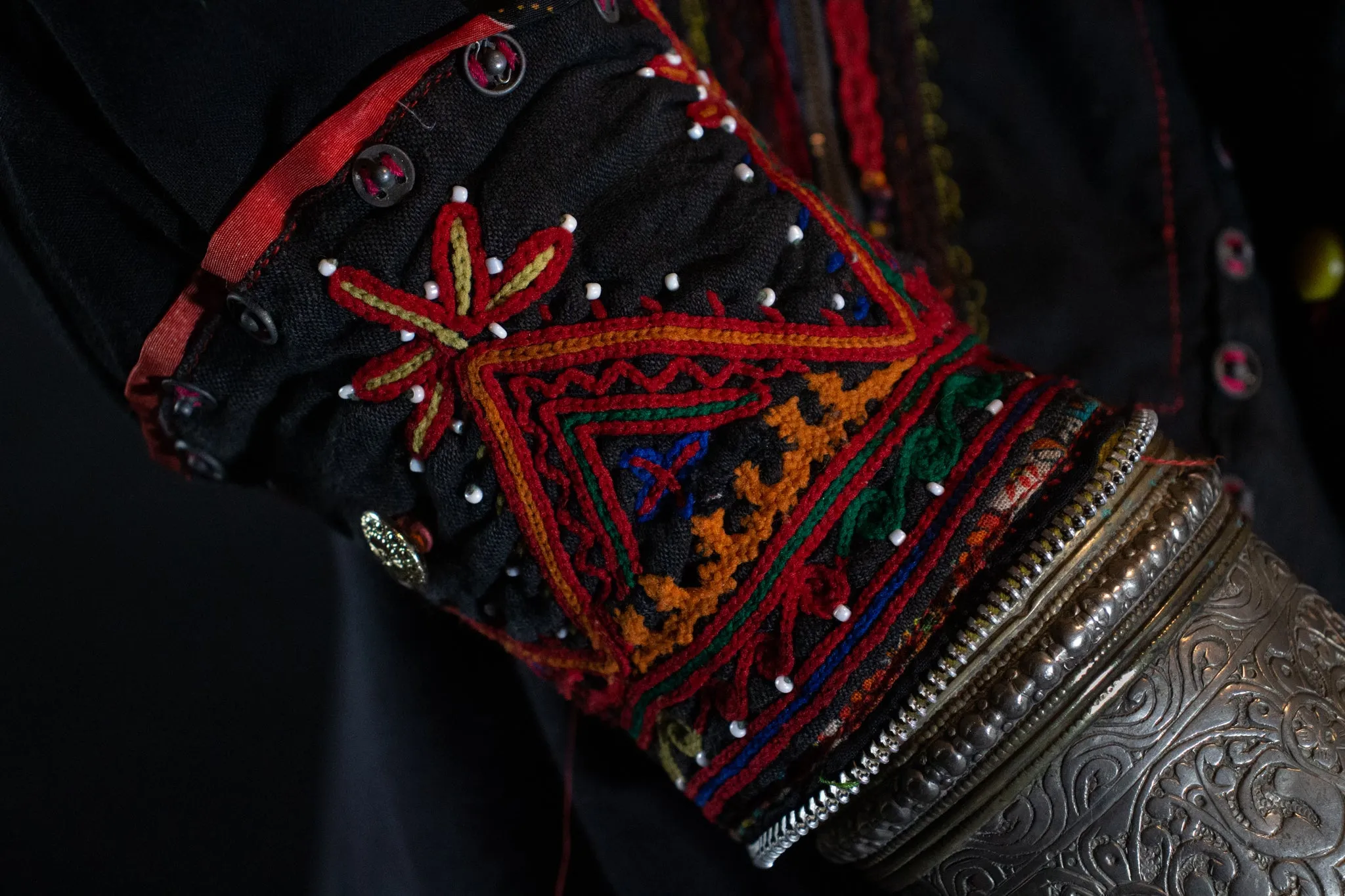 Indus Kohistani Embroidered Tunic with Chevron Design