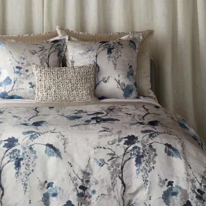 Jardin Fleur Silver Bedding by Ann Gish