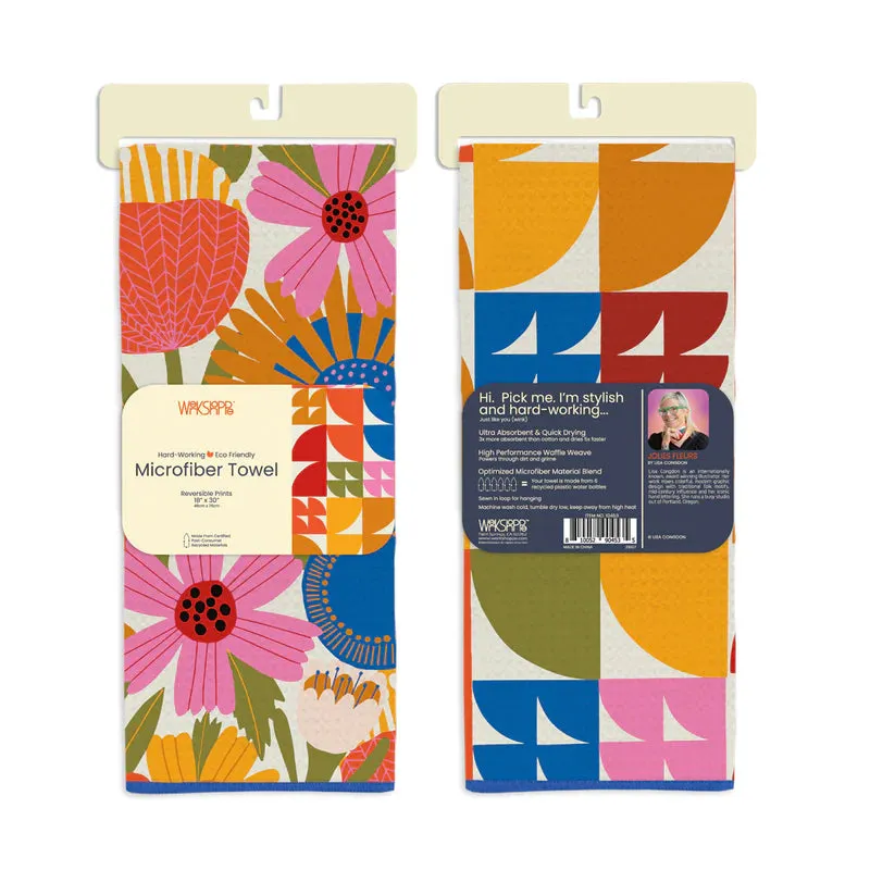 Jolies Fleur Reversible Microfiber Towel