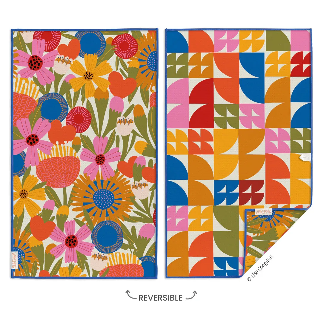 Jolies Fleur Reversible Microfiber Towel