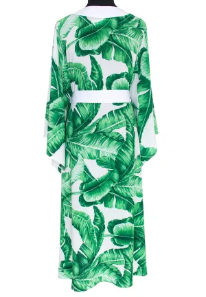 Jungle - Green Palm Kimono (Off-White)