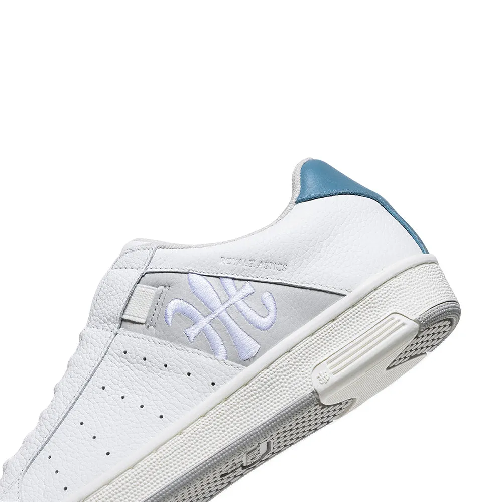 Men's Icon OG White Gray Blue Logo Leather Sneakers 01931-085