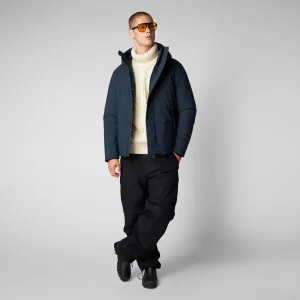 Men's Ulmus Hooded Parka in Blue Black