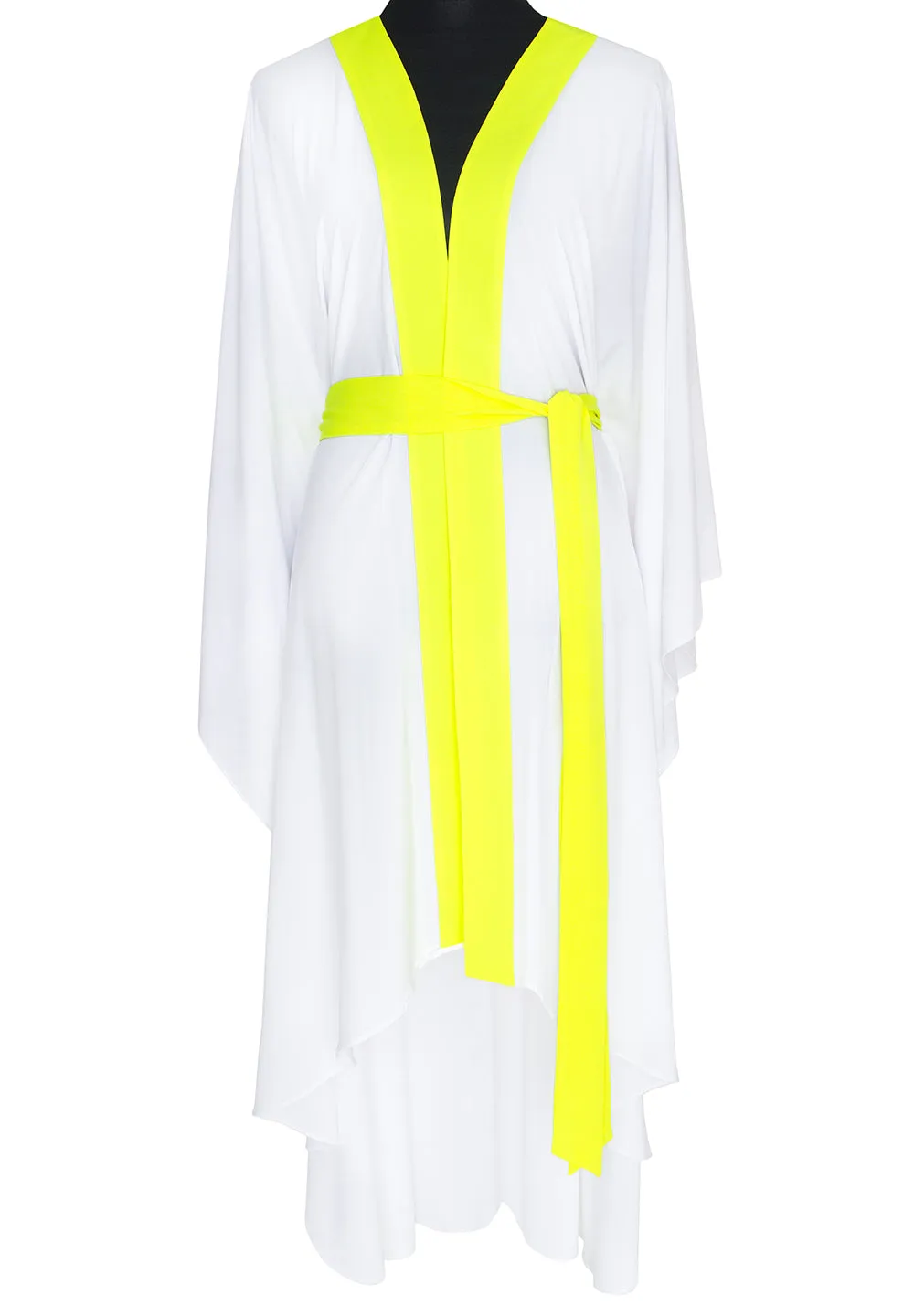 Monochrome - White Kimono Evil Eye (Neon Yellow)