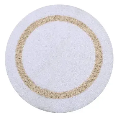 New - 17"x24" Hotel Collection Bath Rug White/Brown - Better Trends