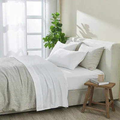 New - Patina Vie King Easy Care Solid Sheet Set Fresh White