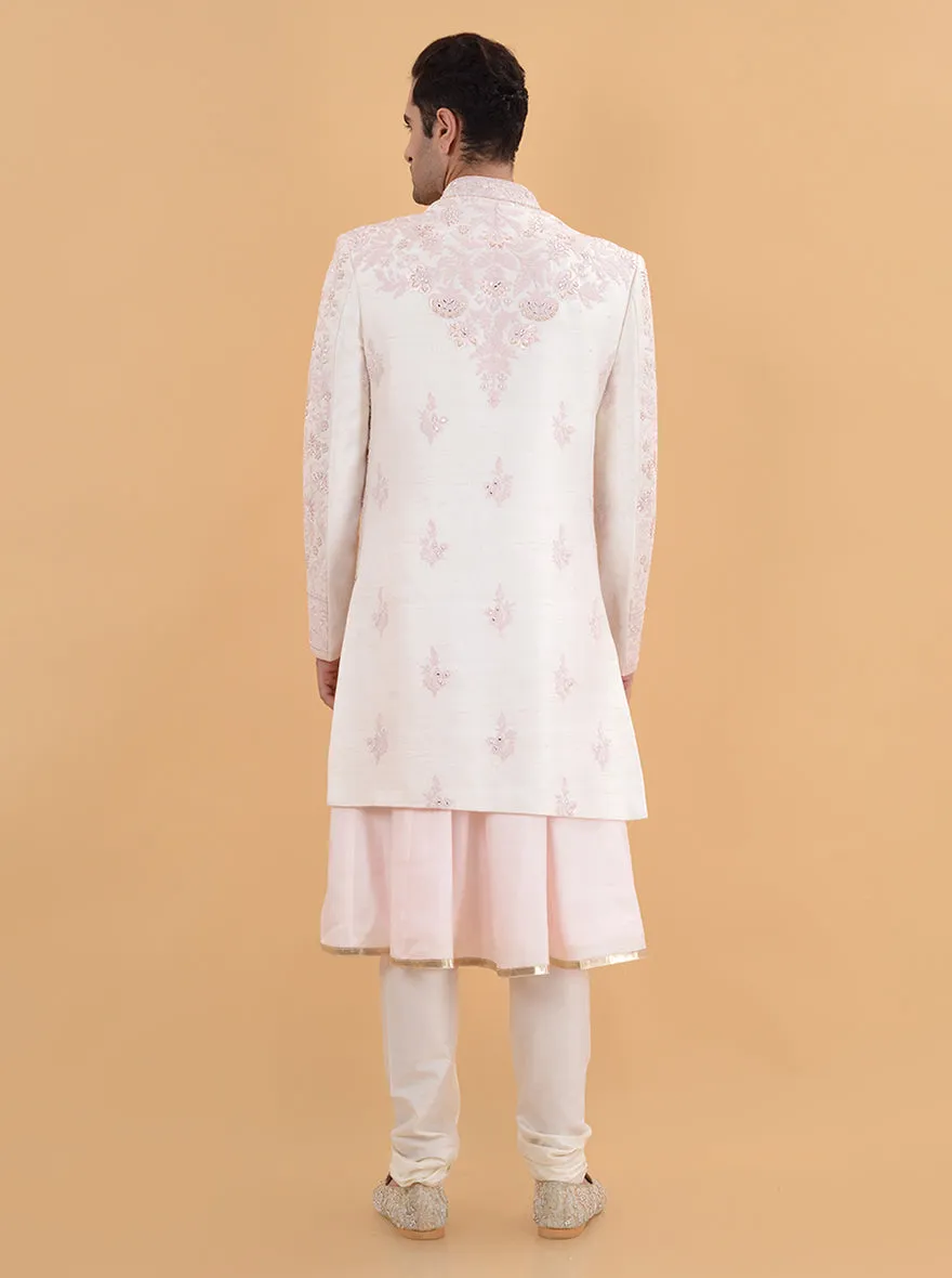 Off White & Pink  Sherwani | TULA