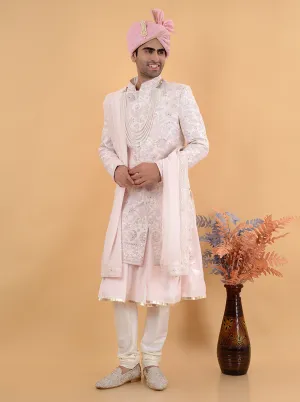 Off White & Pink  Sherwani | TULA