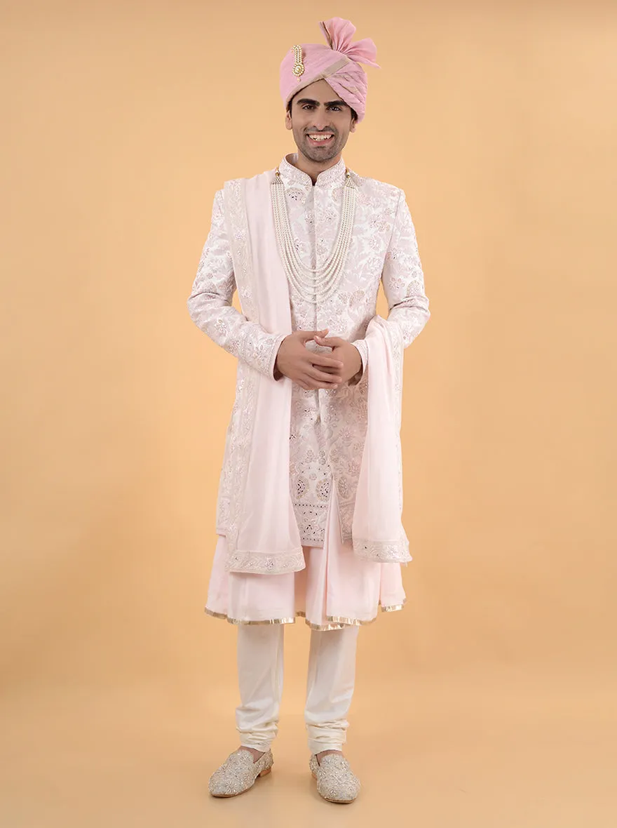 Off White & Pink  Sherwani | TULA