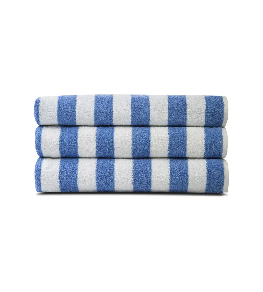 Pack of 12 Pool Towels Blue Stripes ( 30x66 Inch) 15 lb/dz