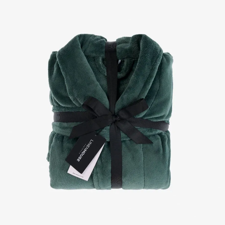 Plush Green Bathrobe by Linen House