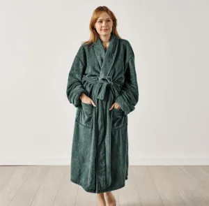 Plush Green Bathrobe by Linen House