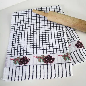 Poli-Dri Black Grapes Cotton Jacquard Tea Towel