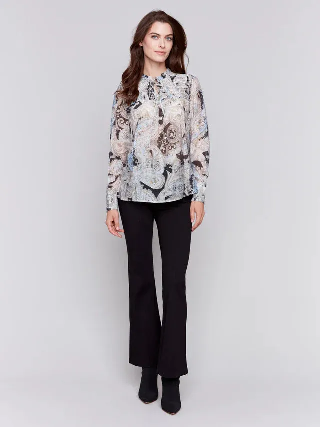 PRINTED VOILE BLOUSE