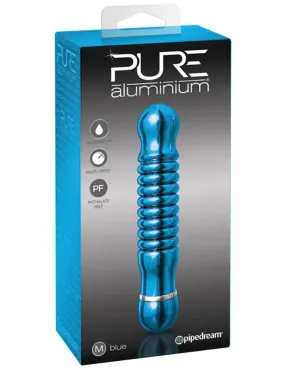 Medium-Blue Pure Aluminium Vibrating Massager