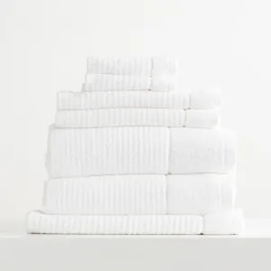 Renee Taylor Cambridge Textured 7 Piece Snow Towel Pack