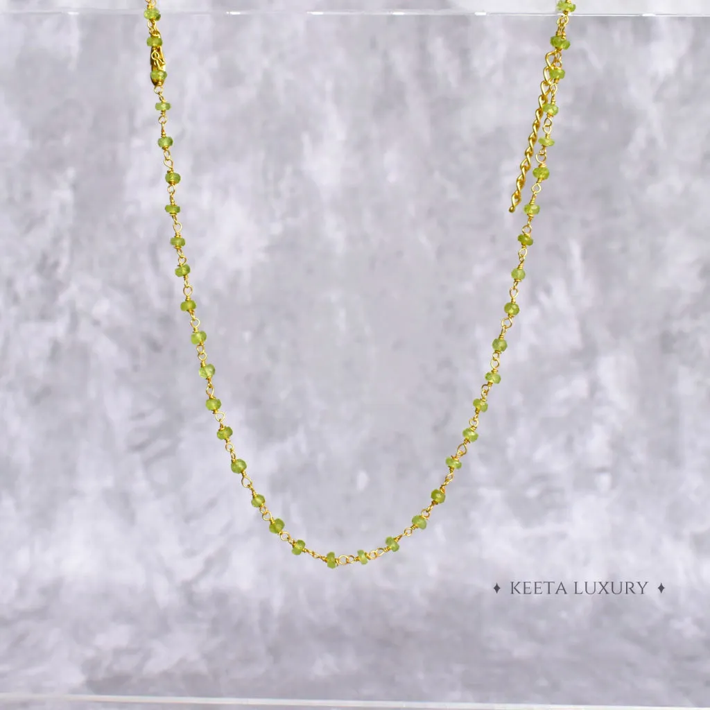 Rosary Charm - Peridot necklace