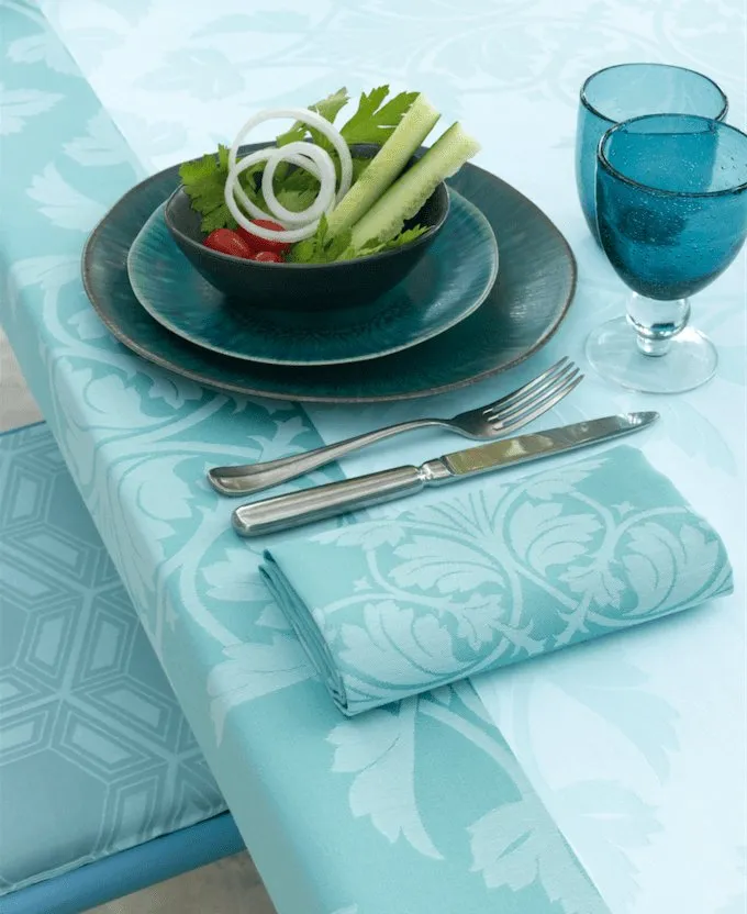 Syracuse Aqua Napkin Le Jacquard Français