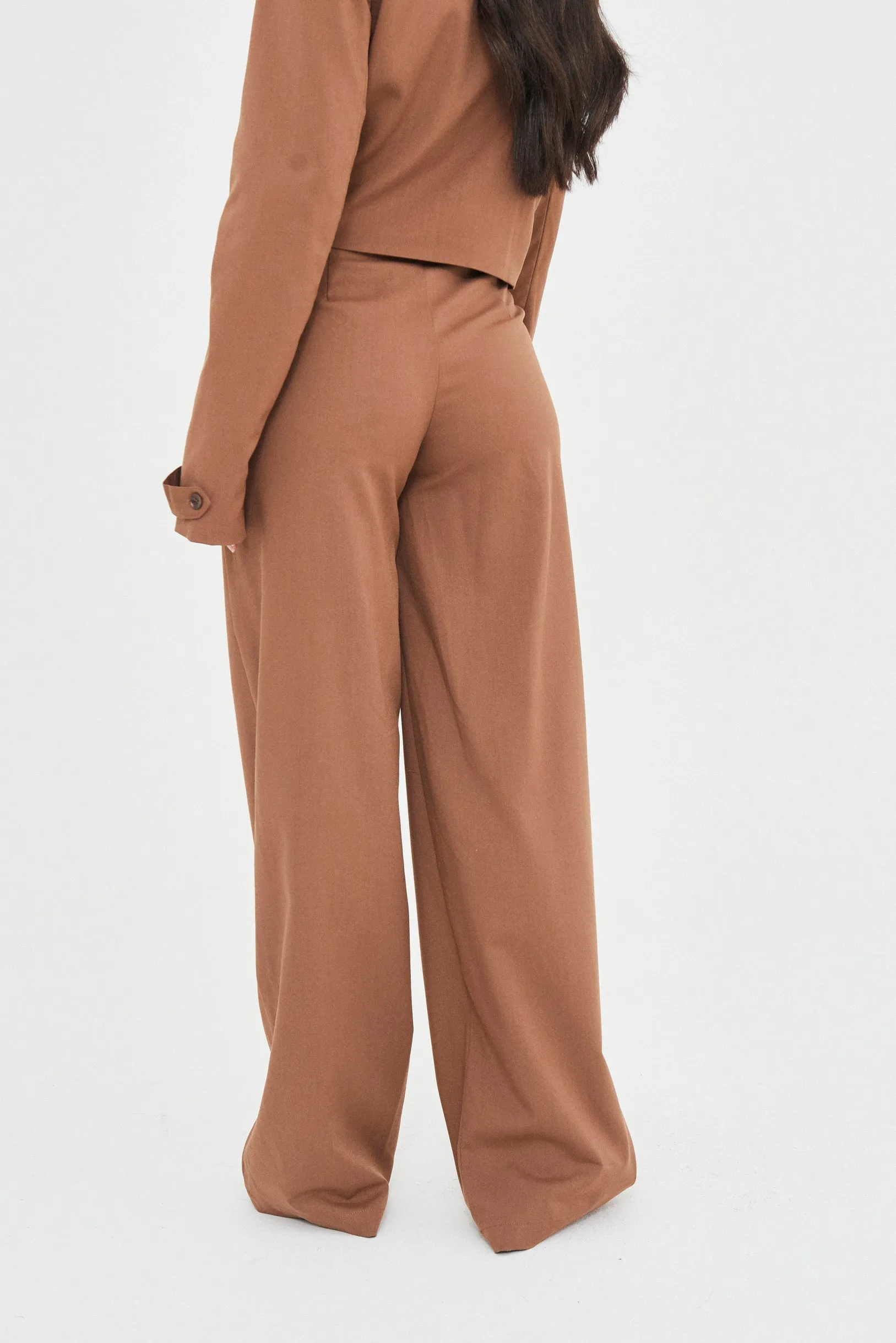 TAILORED CONTRAST WAISTBAND TROUSERS