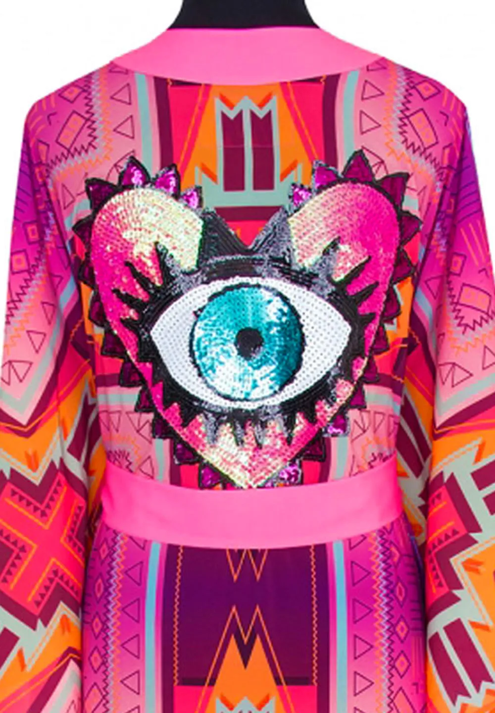 Tribal - Pink Kimono Evil Eye (Neon Pink)