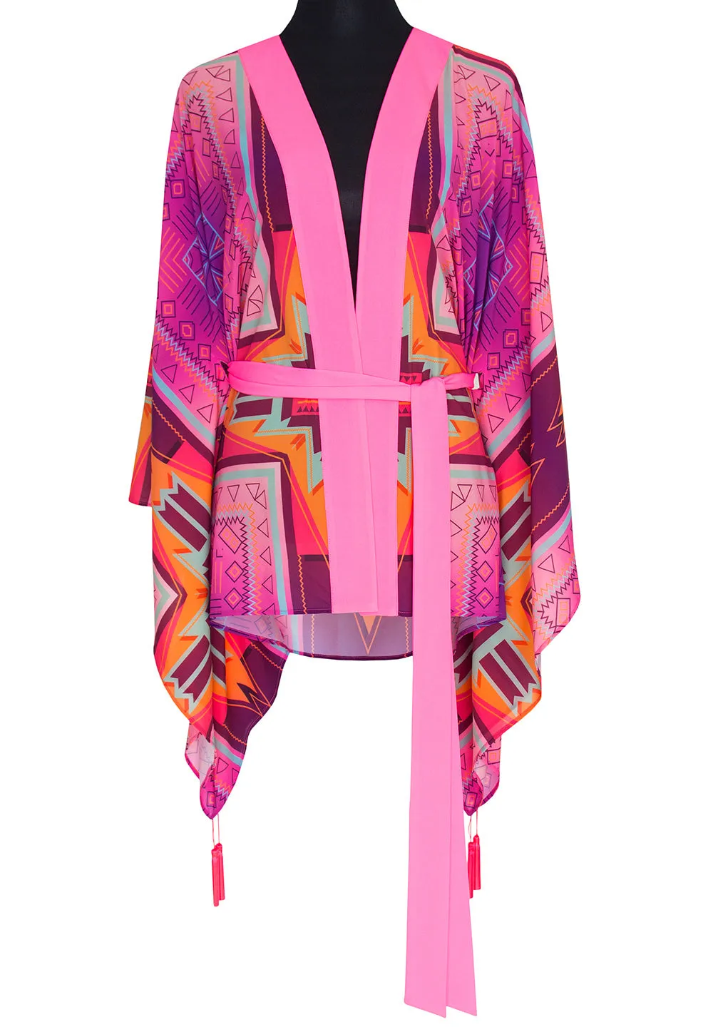 Tribal - Pink Kimono Evil Eye (Neon Pink)