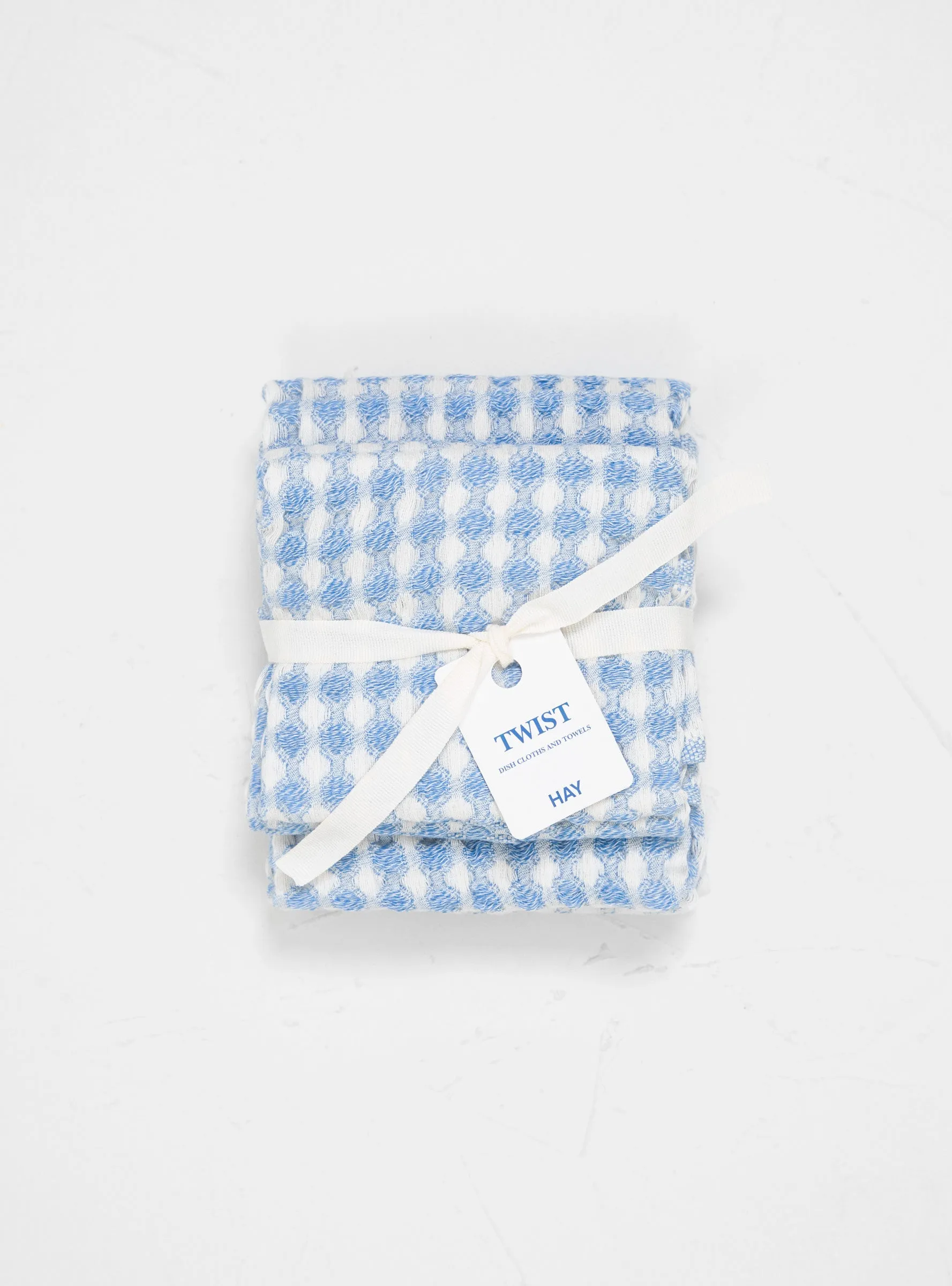 Twist Dish Cloth & Towel Set of 4 Sky Blue