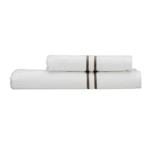 Vida Cord Stitch 650GSM Cotton Bath Towel Range White and Fungi