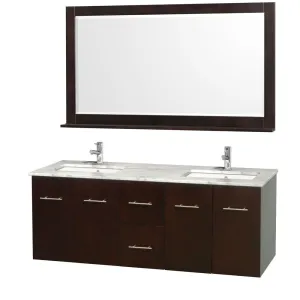 WYNDHAM COLLECTION Centra 60-inch double bathroom vanity set - Espresso