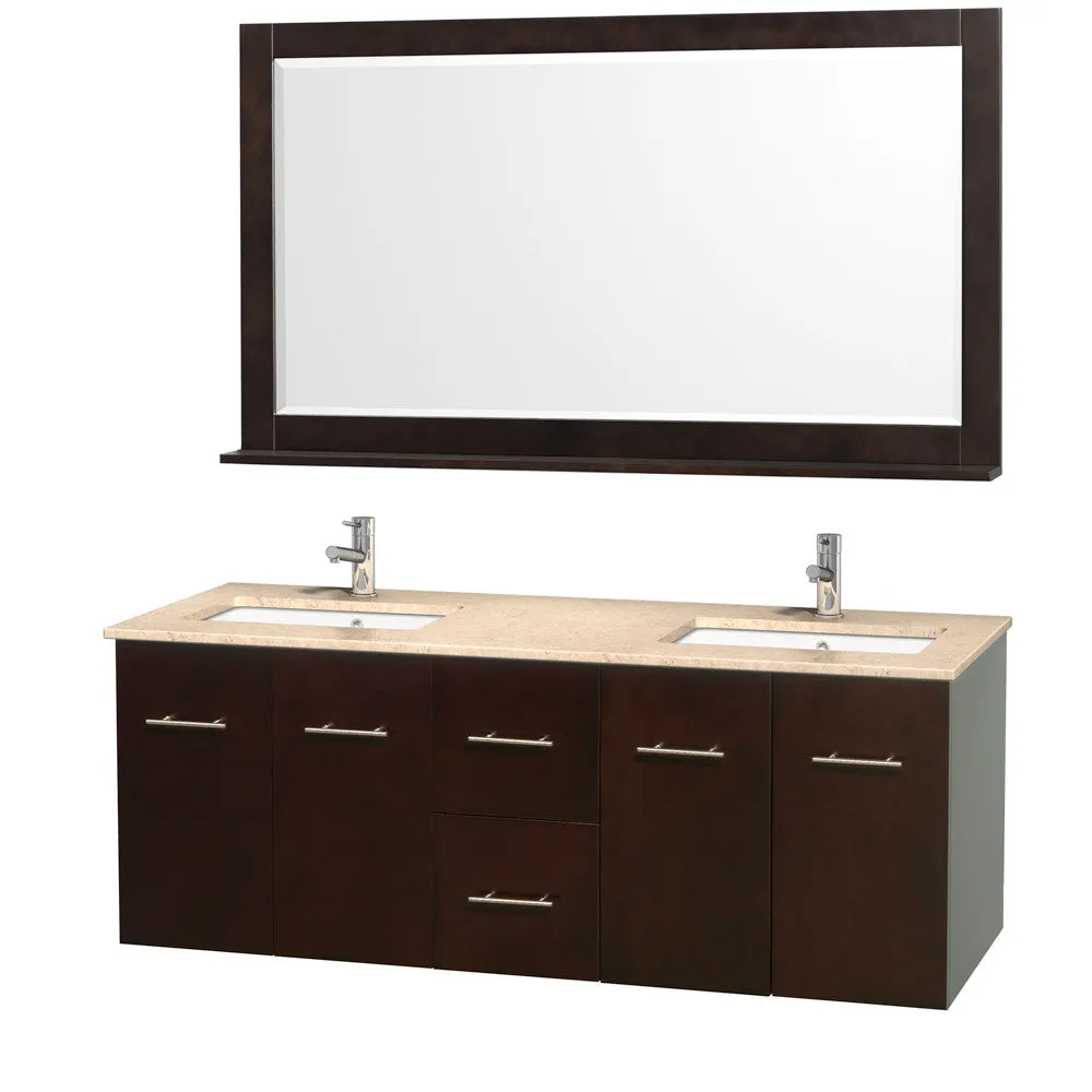 WYNDHAM COLLECTION Centra 60-inch double bathroom vanity set - Espresso