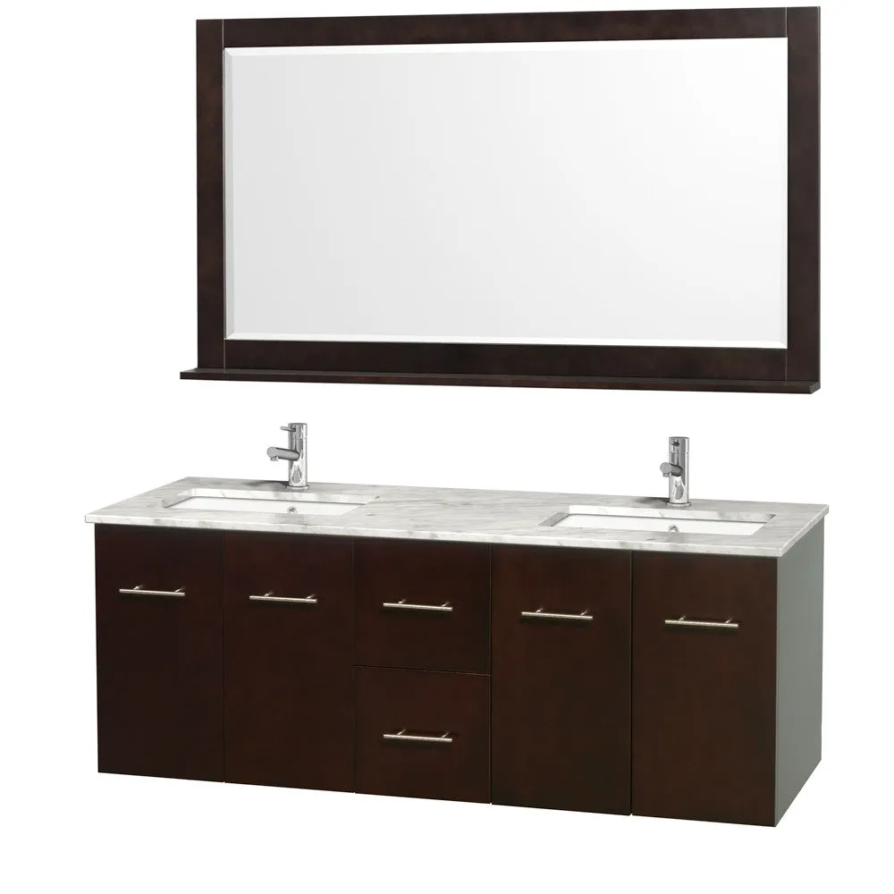 WYNDHAM COLLECTION Centra 60-inch double bathroom vanity set - Espresso