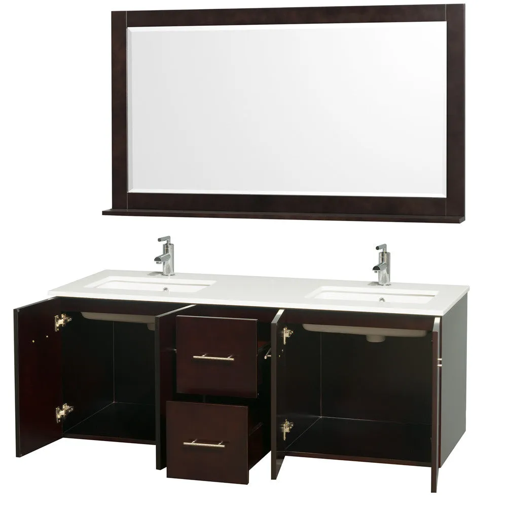 WYNDHAM COLLECTION Centra 60-inch double bathroom vanity set - Espresso